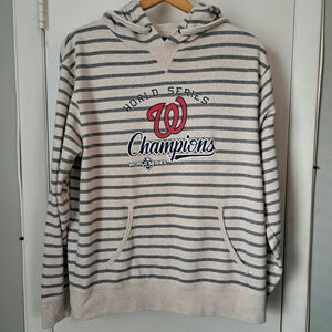 Washington Nationals 2019 World Series Striped Hoodie Medium/Large